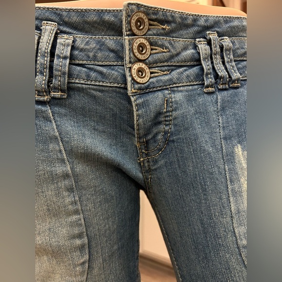 Zara Denim Rules By TRF Y2K Button Fly Low Rise Moto Zip Ankle Women Size 6 EUC! - Picture 6 of 11